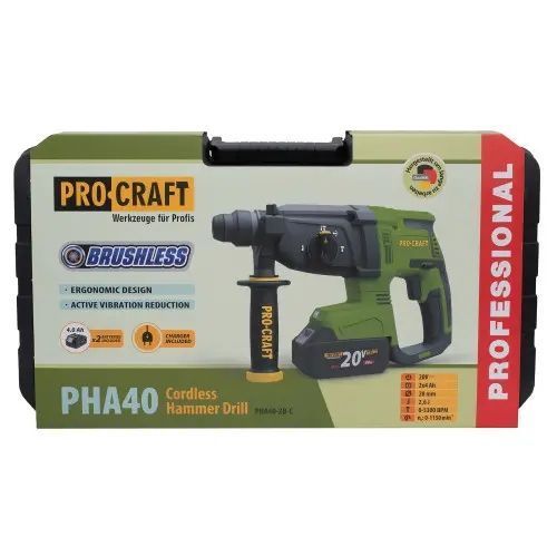Аккумуляторный перфоратор Procraft PHA40 Кейс (с 2 акб и ЗУ) PHA40_2_Кейс фото
