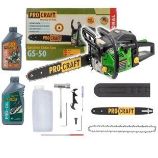 Бензопила ProCraft GS-50 &mdash; 5.57 л.с., 52 см&sup3;, шина 40 см, хромированный цилиндр gs50 фото