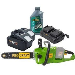 Професійна акумуляторна ланцюгова пилка Procraft PCA40/2 &mdash; з 2 АКБ 8 А&middot;г і зарядкою PCA40/2_8Ah фото