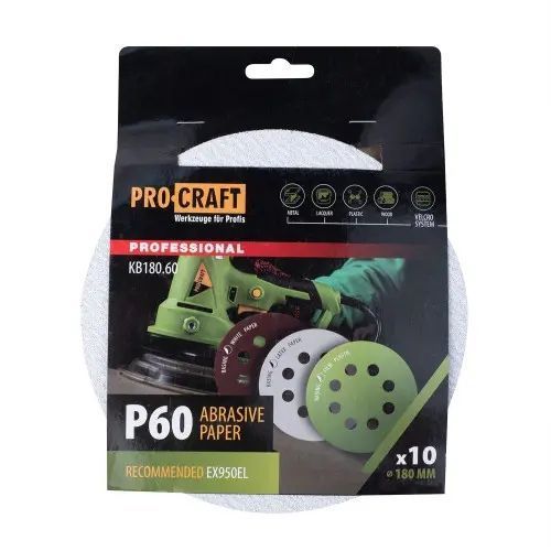 Круг шліфувальний самозачепний Procraft KB180.60 UNIVERSAL (набір 10 шт.) 8 отв. KB180.60 фото