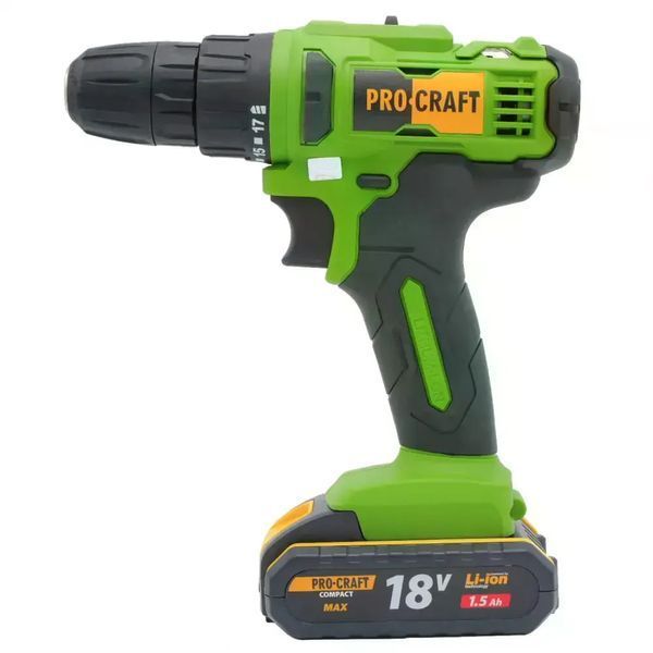 Аккумуляторная дрель-шуруповерт Procraft PA18C COMPACT, 20 В PA18C_COMPACT фото