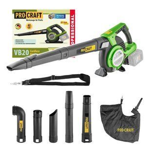 Акумуляторний повітродув-пилосос Procraft VB20, 2&times;20 В, безщітковий, з мульчуванням без АКБ та ЗП. VB20 фото