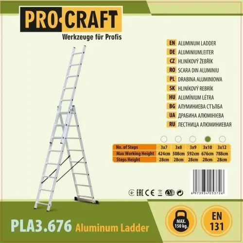 Драбина алюмінієва універсальна Procraft PLA3.676 PLA3.676 фото