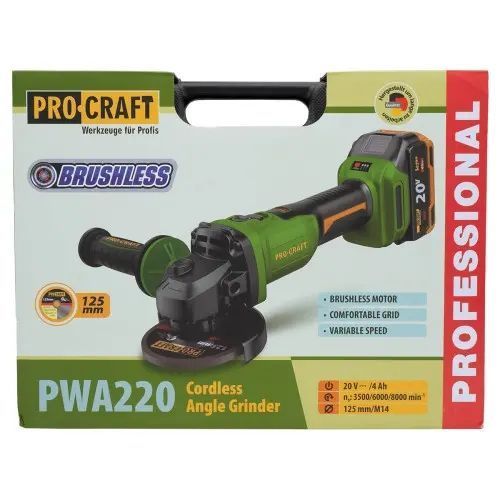 Аккумуляторная болгарка Procraft PWA220 (1 акб 4 Ач) PWA220_1/4а фото