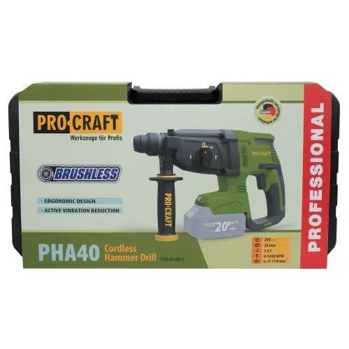 Аккумуляторный перфоратор Procraft PHA40 (без АКБ и ЗУ) PHA40_Кейс фото