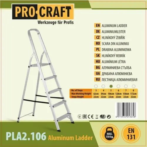 Драбина-стрем'янка алюмінієва Procraft PLA2.106 PLA2.106 фото