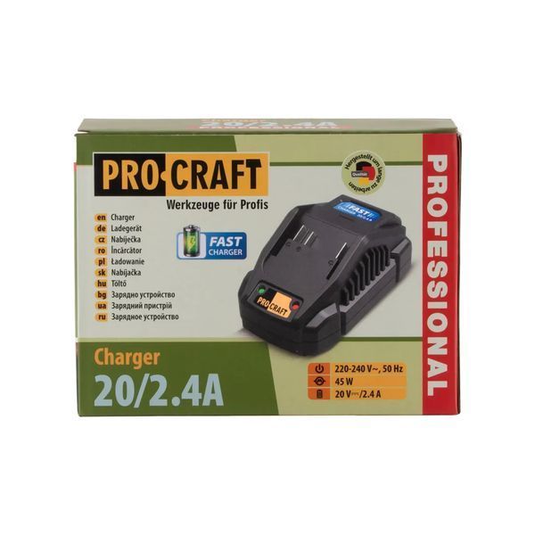 Аккумуляторная пила Procraft PKA42Li + 1 АКБ Industrial 20В 4Ач + Зарядное устройство Charger20/2,4A + 1л масла PKA42Li_ЗП_2,4Аг_1АКБ_4Аг фото