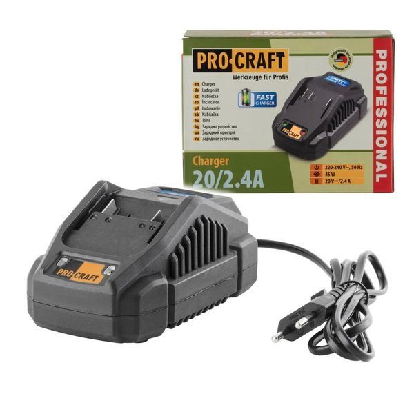 Аккумуляторная пила Procraft PKA42Li + 1 АКБ Industrial 20В 4Ач + Зарядное устройство Charger20/2,4A + 1л масла PKA42Li_ЗП_2,4Аг_1АКБ_4Аг фото