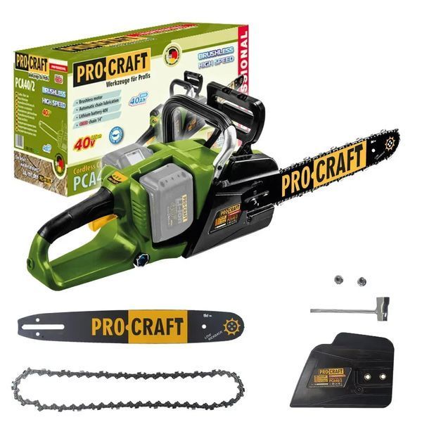 Профессиональная аккумуляторная цепная пилка Procraft PCA40/2 &ndash; с 2 АКБ 4 А&middot;г и зарядкой PCA40/2_4Ah фото