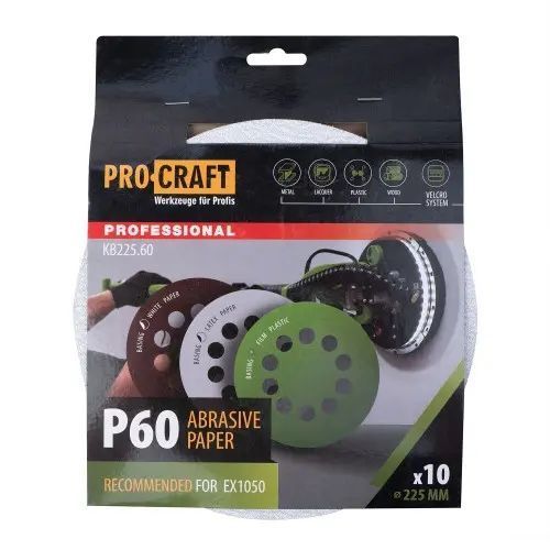 Круг шлифовальный самозацепной Procraft KB225.60 UNIVERSAL (набор 10 шт.) 10 отв. KB225.60 фото