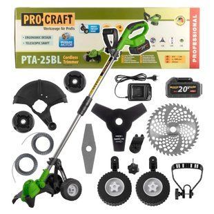 Аккумуляторный триммер Procraft PTA-25BL-1B 20В (АКБ 3 А&middot;ч, бесщеточный двигатель) PTA_25BL фото