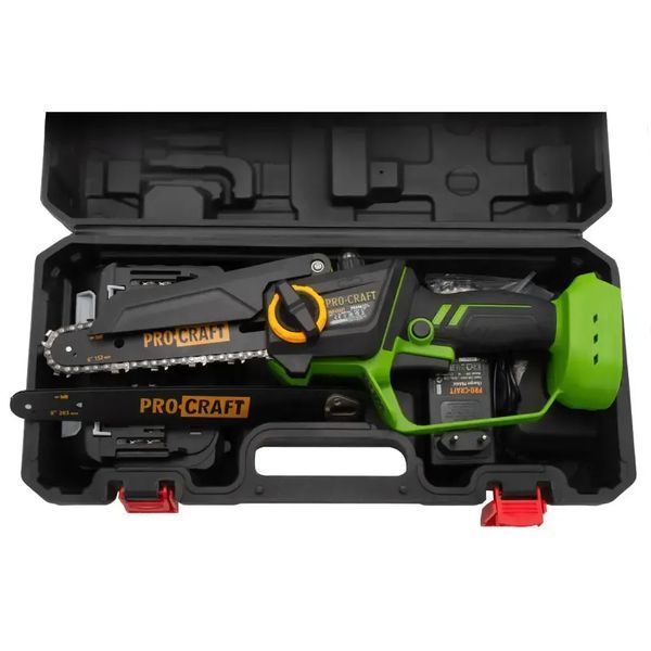 Аккумуляторный садовый набор 3-в-1 Procraft PKA46 + ES28Libb + EP2.0, мини-пила + секатор + телескопический удлинитель, 2 АКБ 4 А&middot;ч + ЗУ PKA46_ES28Libb_EP-2.0(2Akb4AhTurbo) фото