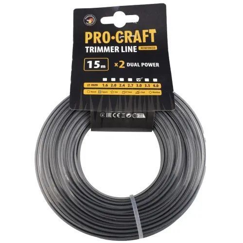 Волосінь з жилою квадрат Procraft 3мм 15м volosin-z-zhyloyu-kvadrat-procraft-3mm-15m фото