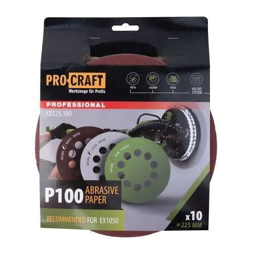 Круг шліфувальний самозачепний Procraft KD225.100 UNIVERSAL (набір 10 шт.) 10 отв. KD225.100 фото