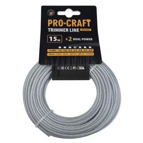 Волосінь армована круг Procraft 2.7мм 15м volosin-armovana-krug-procraft-2-7-mm-15m фото