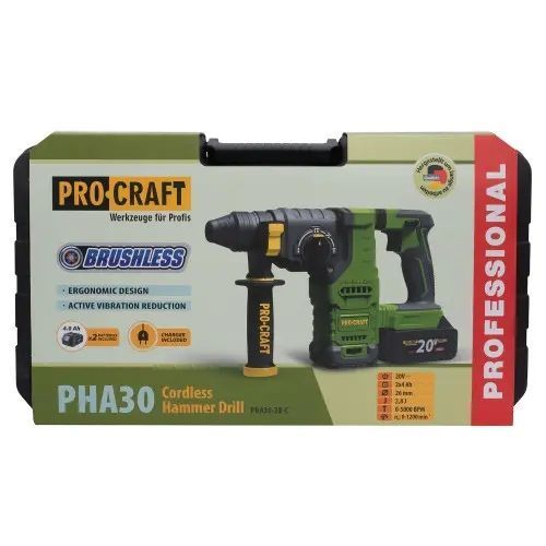 Аккумуляторный перфоратор Procraft PHA30 Кейс (с 2 акб и ЗУ) PHA30_2 фото