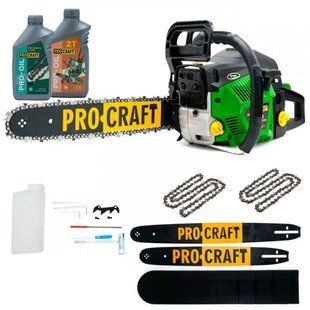 Бензопила Procraft GS50/2 (2 шина, 2 цепь - 40, 45) GS50/2 фото