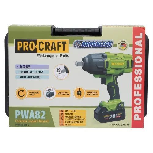 Акумуляторний гайковерт Procraft PWA82 Кейс (з 1 АКБ та ЗП) PWA82_1 фото