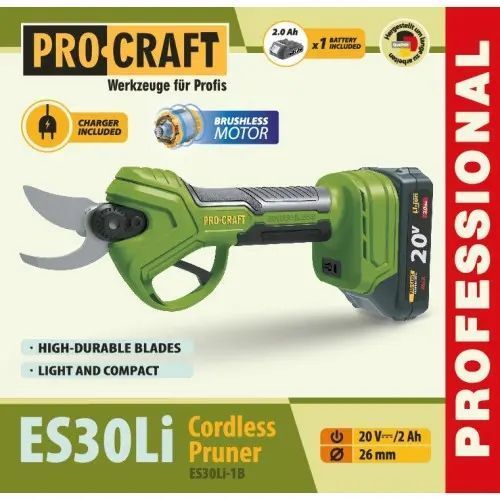 Аккумуляторный секатор Procraft ES30Li (с 1 акб) ES30Li_1 фото